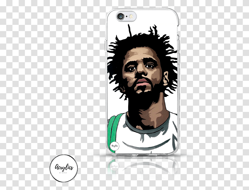 Art Phone Cases - Promocase Nz Custom J Cole, Person, Face, People, Stencil Transparent Png