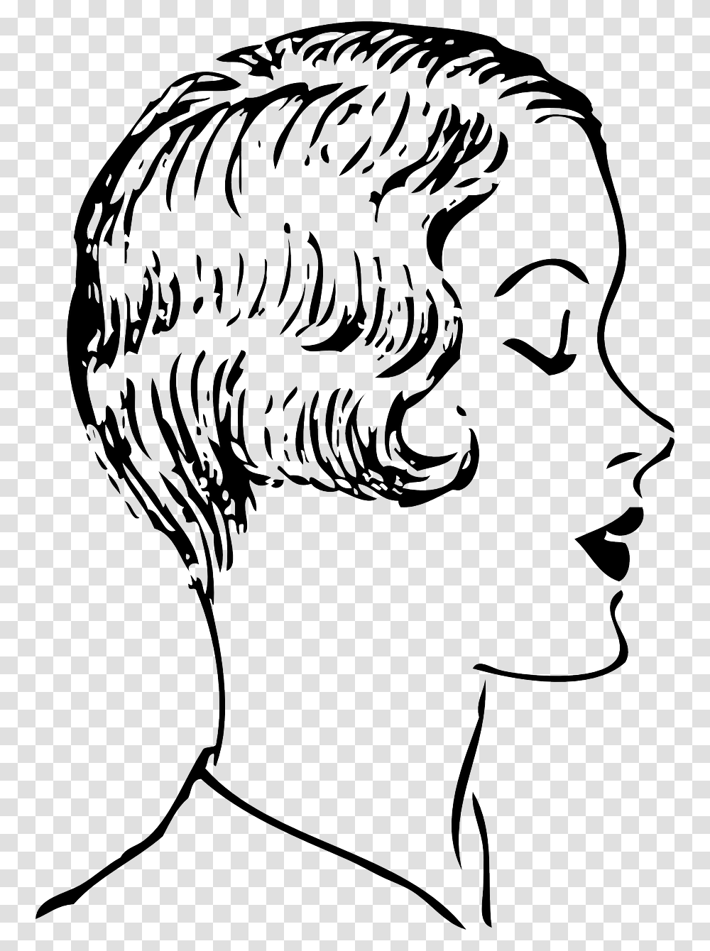 Art Side Profile Woman, Head, Label, Stencil Transparent Png