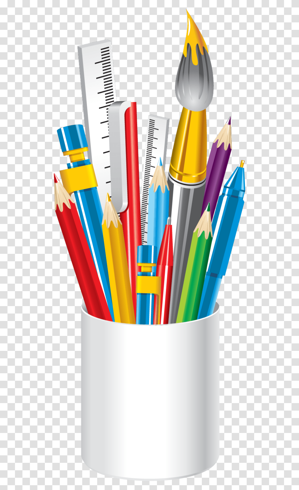 Art Supplies Clip Art, Pencil, Crayon, Toothbrush, Tool Transparent Png