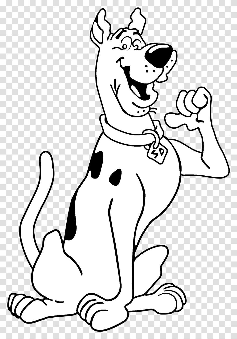 Art Supplies Clipart Black And White Scooby Doo Black And White, Stencil, Pet, Animal, Mammal Transparent Png