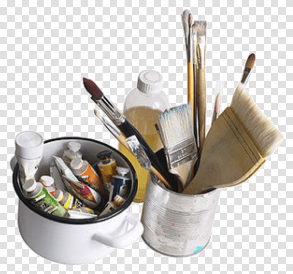 Art Supplies, Tin, Can, Paint Container, Brush Transparent Png