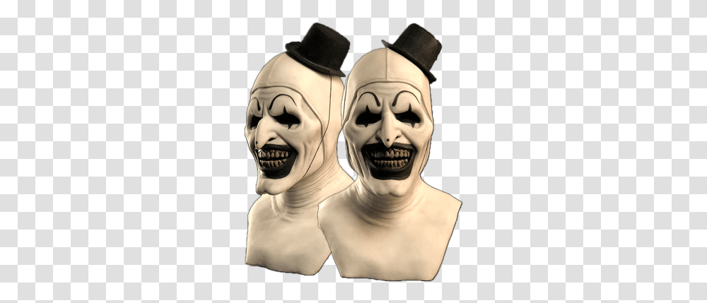 Art The Clown Officially Licensed From Terrifier Silicone Mask Art The Clown Mask, Person, Human, Head, Face Transparent Png
