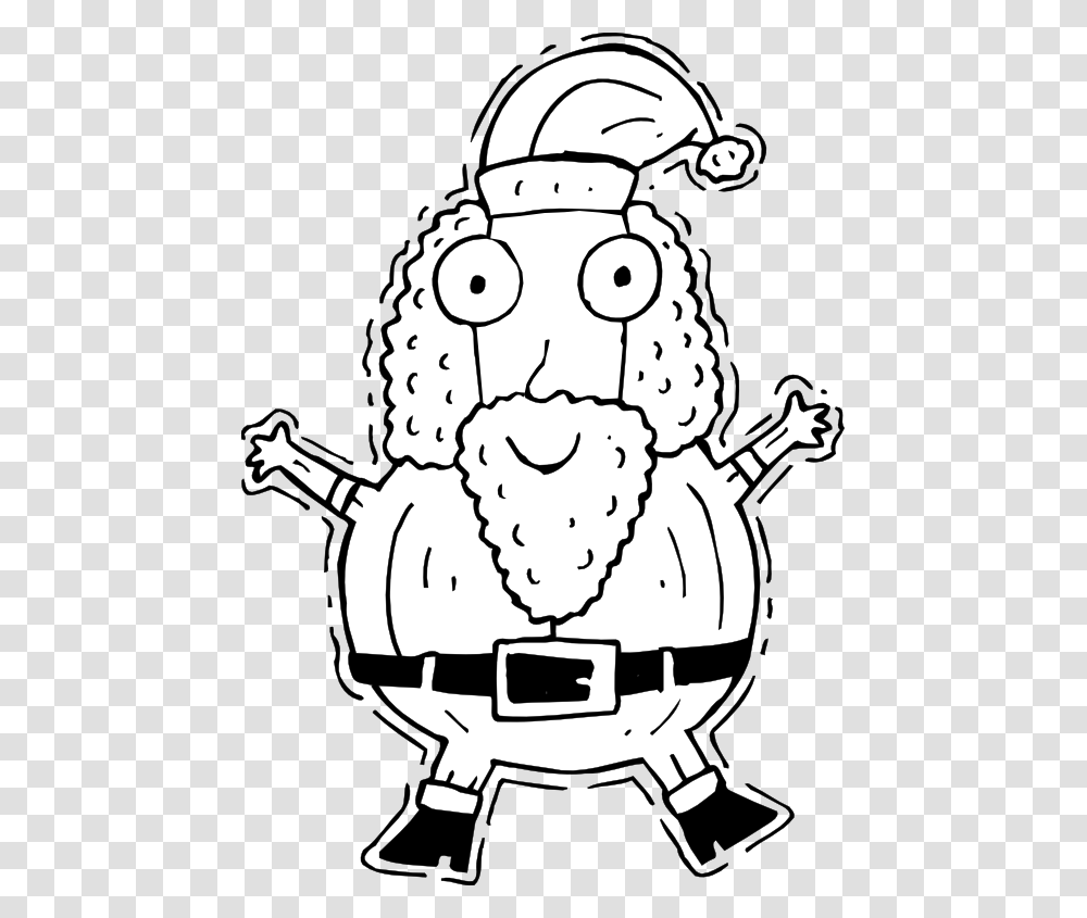 Artfavor Santa Claus 2 Scalable Vector Graphics Svg Santa Claus Seated Black And White Clipart, Stencil, Doodle, Drawing, Label Transparent Png