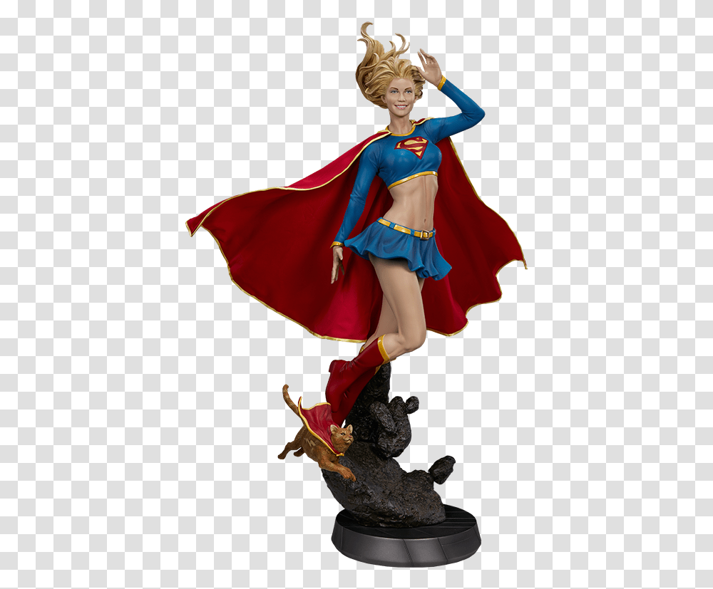 Artgerm Supergirl Statue, Costume, Cape, Person Transparent Png