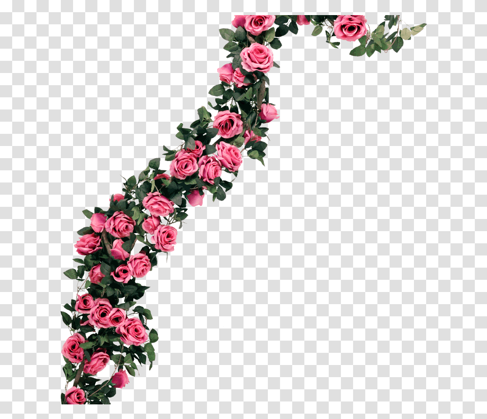 Artificial Flower Vine Rose Flower Rattan Vine Wedding Vines With Flowers, Floral Design, Pattern, Plant Transparent Png