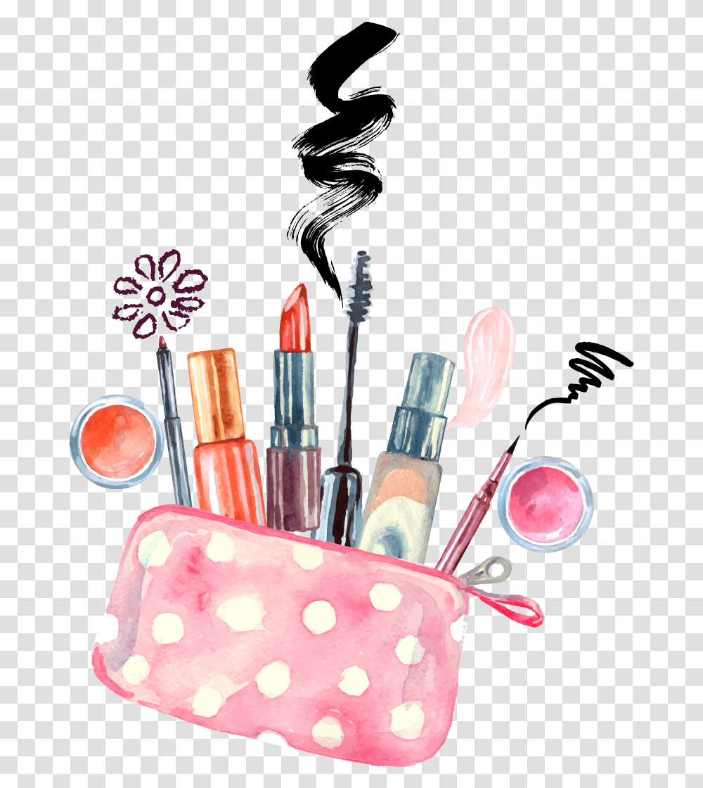 Artist Makeup Watercolor Vector Makeup Drawing, Cosmetics, Lipstick Transparent Png