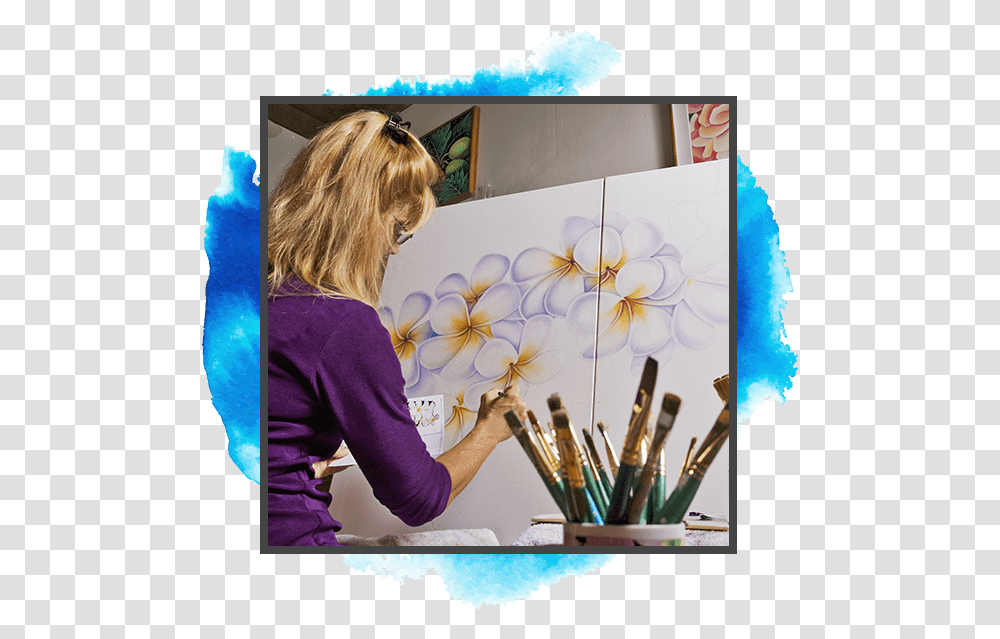 Artist Painting Artist Painting On Canvas, Person, Brush, Tool, Paint Container Transparent Png