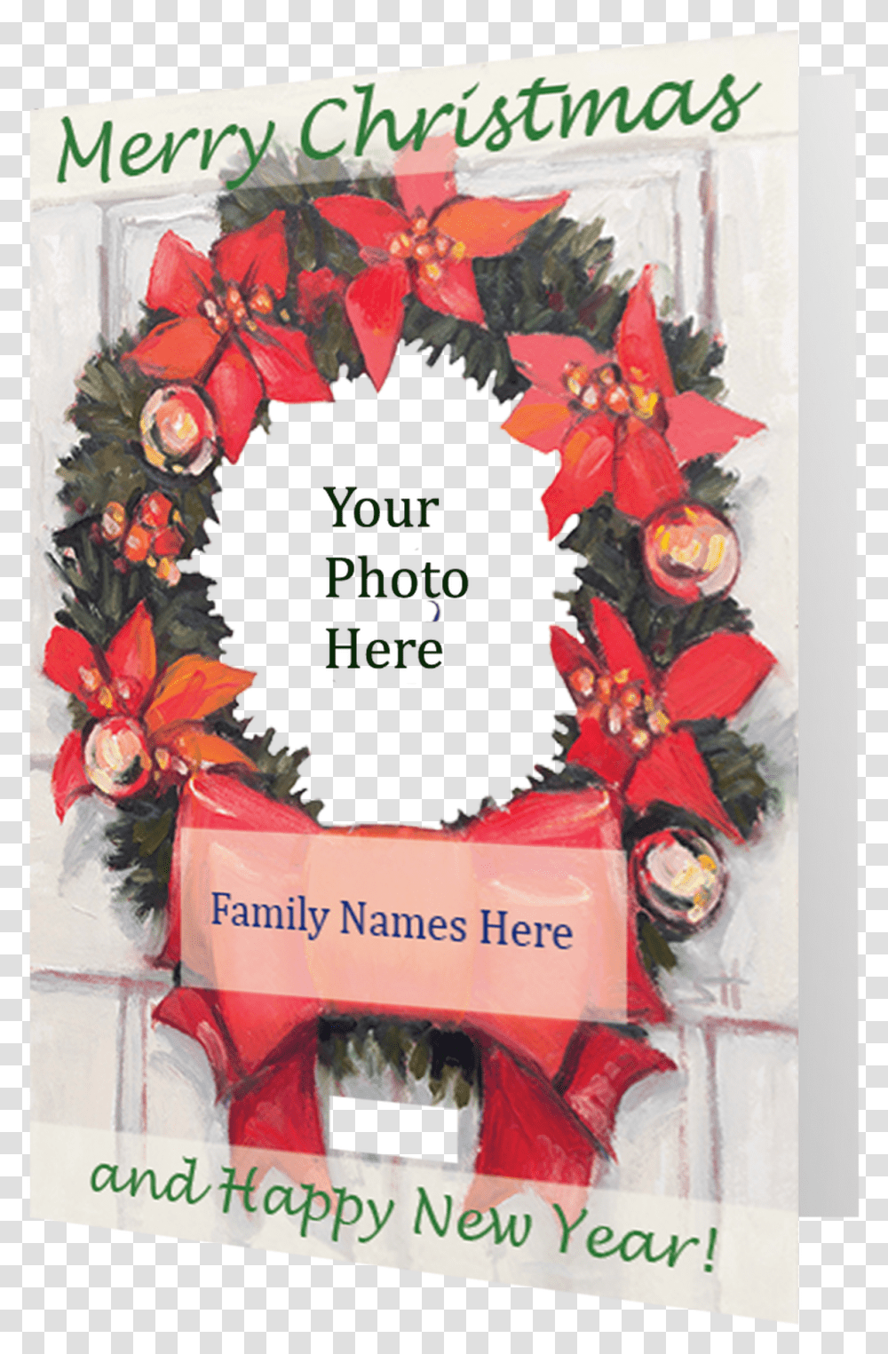 Artist Signature Holiday Photo Card Christmas Wreath, Poster, Advertisement Transparent Png