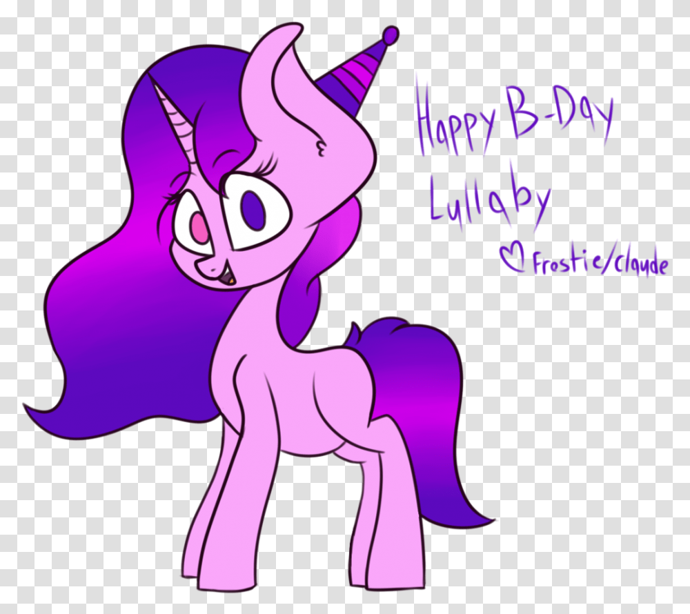 Artistclaudearts Birthday Gift Cute Female Cartoon, Text, Purple, Graphics, Horse Transparent Png