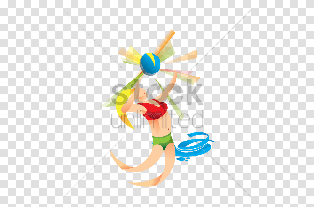 Artistic Design Of A Beach Volleyball Player Vector Image, Weapon, Leisure Activities, Elf Transparent Png