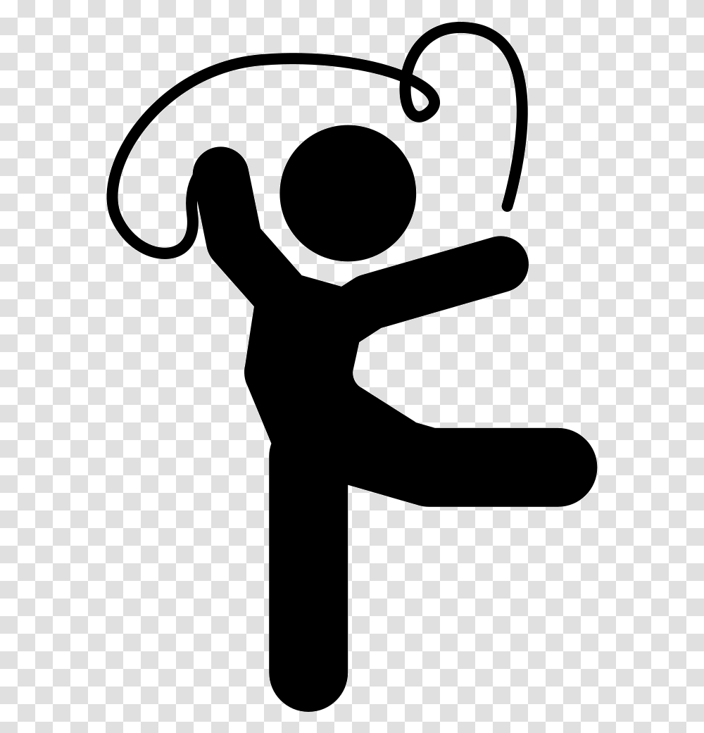 Artistic Gymnast Posture With Ribbon Artistic Gymnastic Icon, Sport, Sports, Martial Arts, Stencil Transparent Png