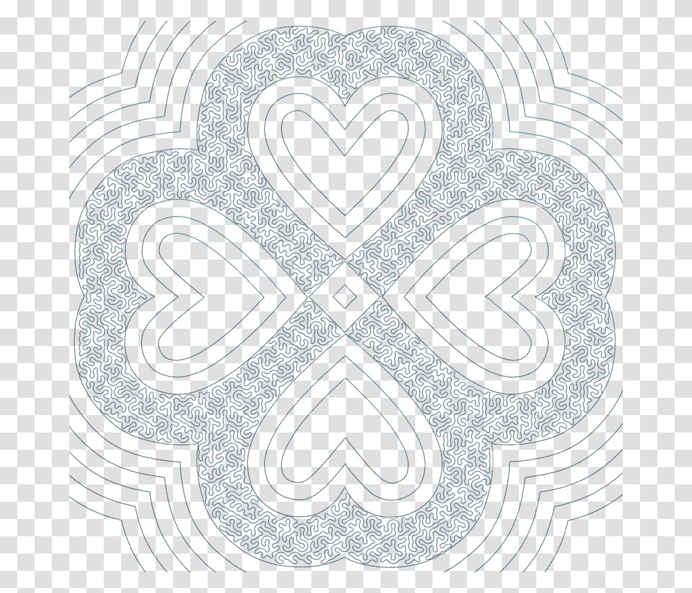 Artistic Quilt With Stippling Stitches Heart, Rug, Pattern Transparent Png