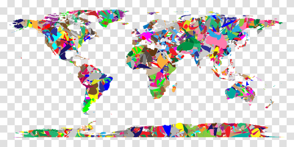 Artistic World Map, Collage, Poster, Advertisement Transparent Png