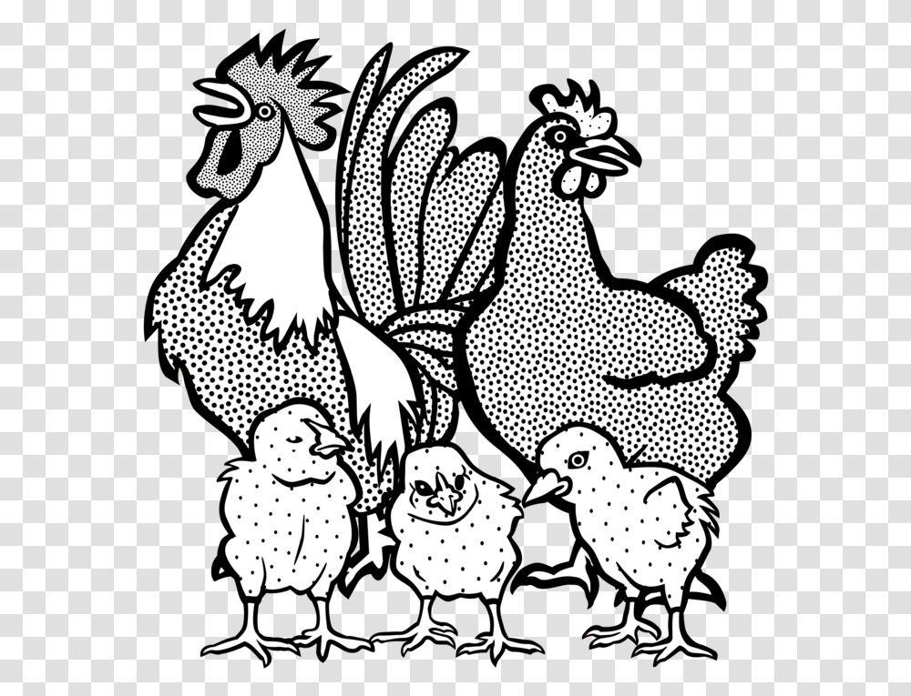 Artlivestockfowl Chicken Sound Clipart Black And White, Animal, Poultry, Bird, Hen Transparent Png