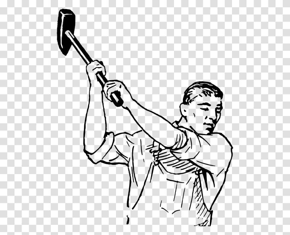 Artmonochrome Photographyartwork Man With Sledgehammer Clipart, Gray, World Of Warcraft Transparent Png