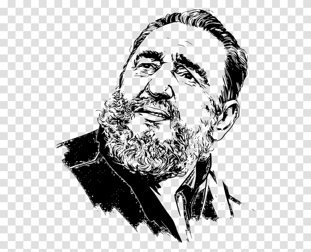 Artmonochrome Photographyfacial Hair Fidel Castro Black And White, Gray, World Of Warcraft Transparent Png