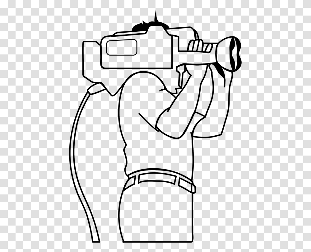 Artmonochrome Photographyshoe Drawing Of A Camera Man, Gray, World Of Warcraft Transparent Png