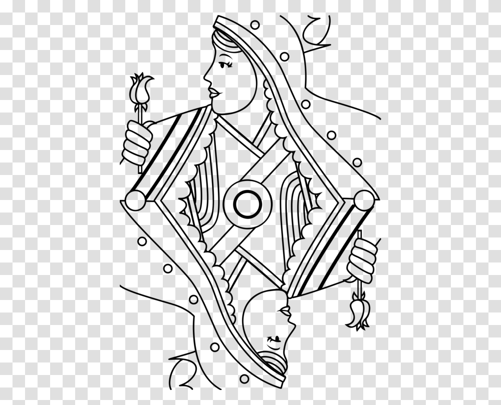 Artmonochrome Photographyshoe Queen Of Hearts Playing Card Drawing, Gray, World Of Warcraft Transparent Png