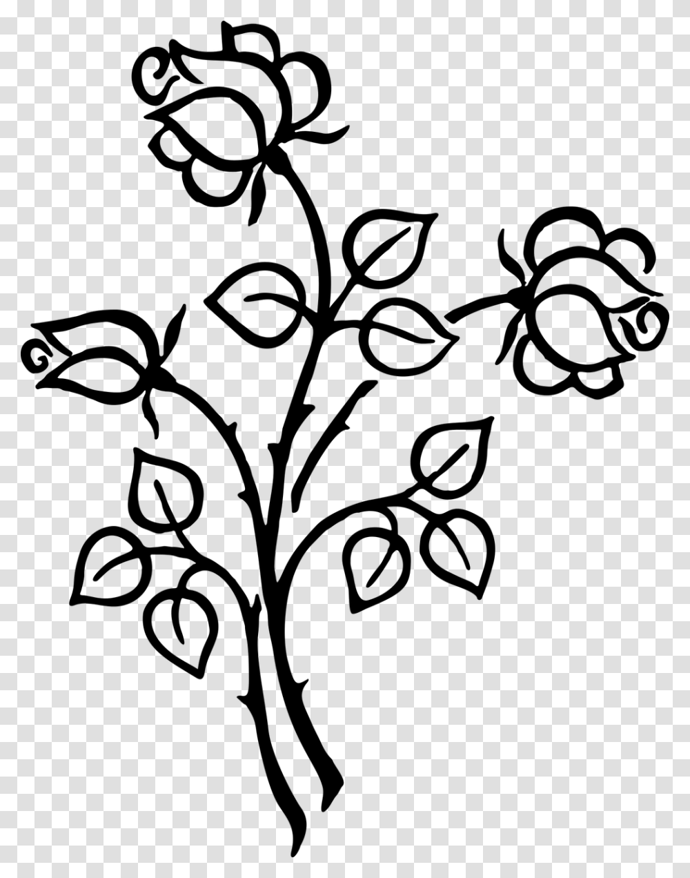 Artsilhouettefree Vector Graphicsfree Pictures Flower Clipart Black And White, Gray, World Of Warcraft Transparent Png