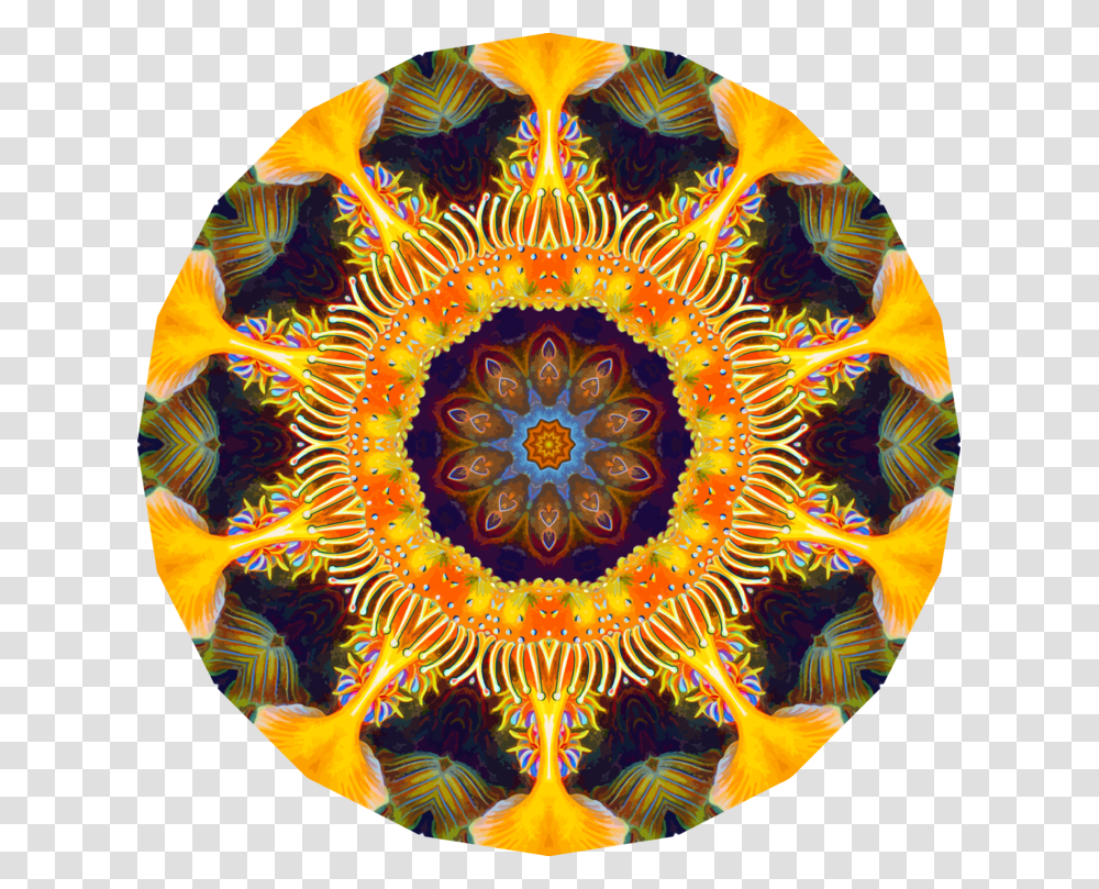 Artsunflowersymmetry Circle, Ornament, Pattern, Fractal Transparent Png