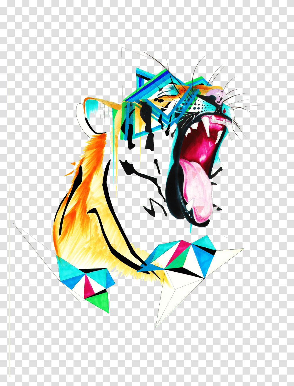Artsy Drawing Artistic Tiger Abstract Transparent Png