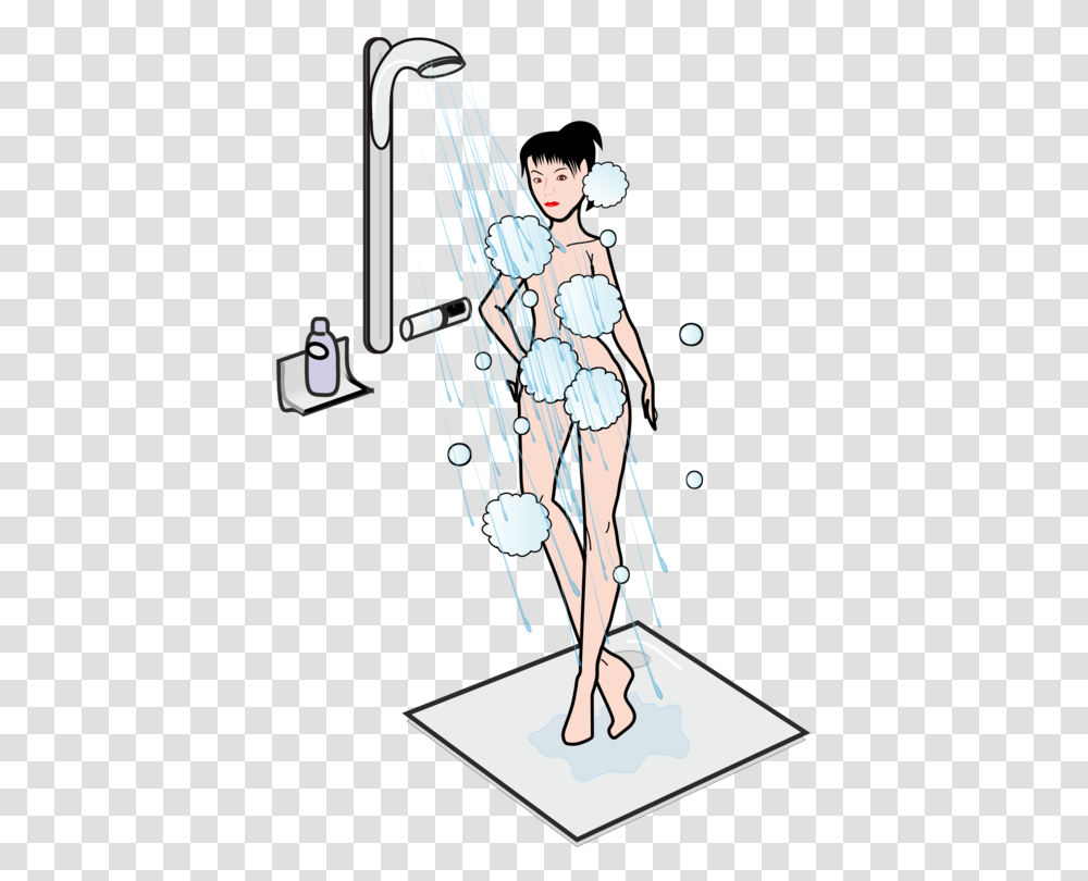 Arttrunkshoe Woman Shower Cartoon, Person, Human, Comics, Book Transparent Png