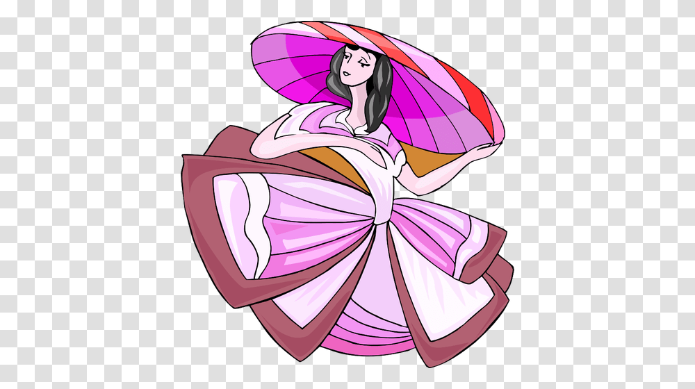 Arty Lady With Big Hat, Helmet, Apparel, Flower Transparent Png