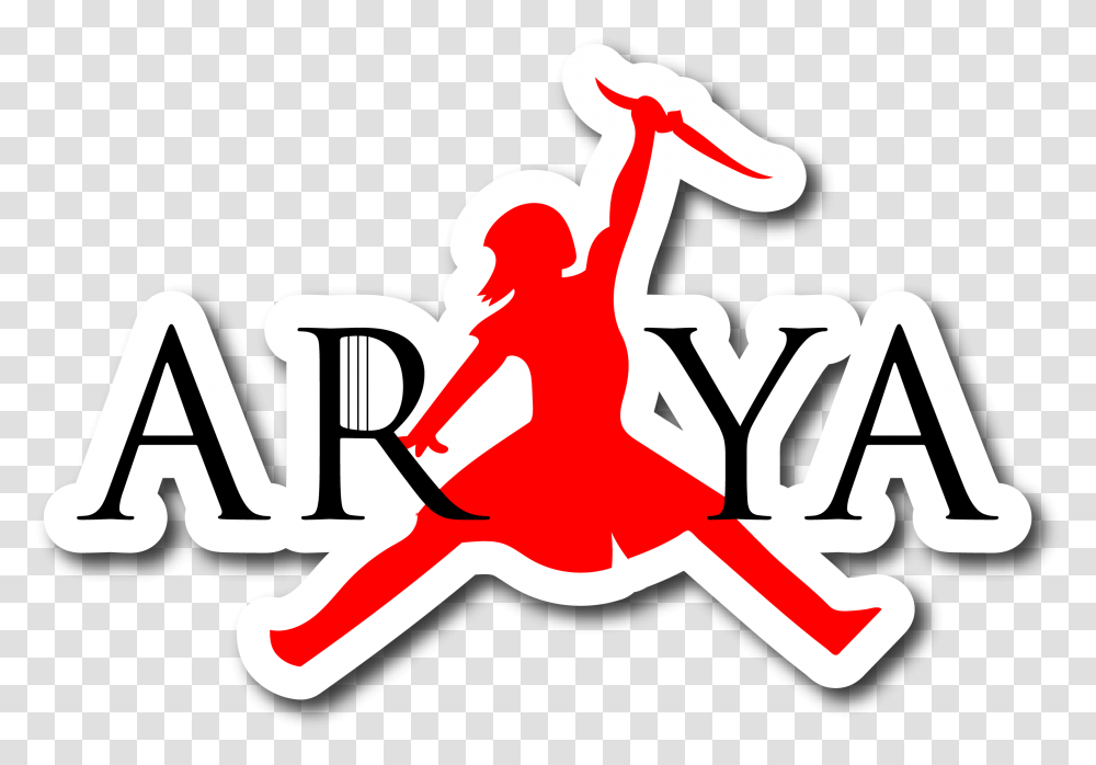 Arya Jumpman Sticker Stark, Word, Text, Symbol, Logo Transparent Png