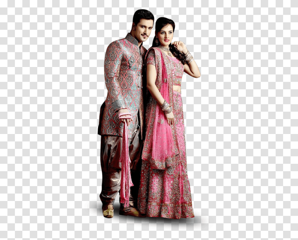 Arya Samaj Marriage Photograph Marriage Couple Photo, Person, Sari, Silk Transparent Png