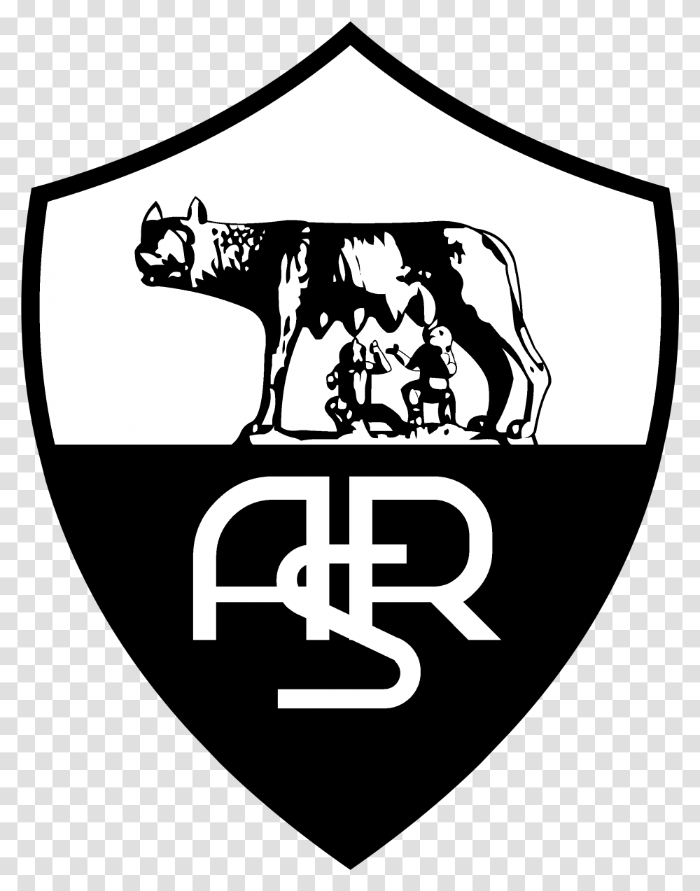 As Roma Logo White Logo Football Club, Person, Stencil, Clothing, People Transparent Png