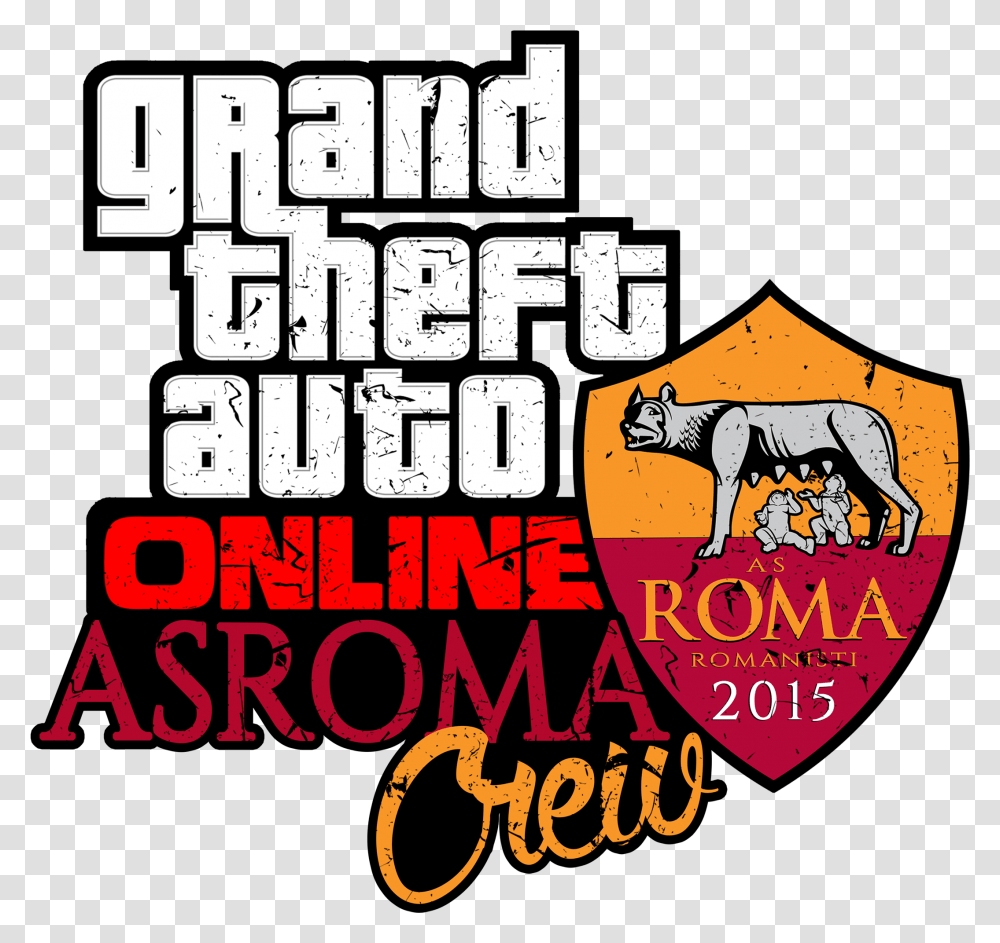 As Roma Romanisti Crew Official Gta Online Tangerang, Label, Text, Grand Theft Auto, Flyer Transparent Png