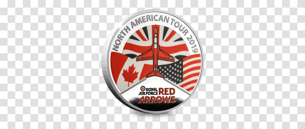 As We Unveil The Brand New Official Red Arrows North Red Arrows North American Tour Coin, Logo, Symbol, Trademark, Emblem Transparent Png