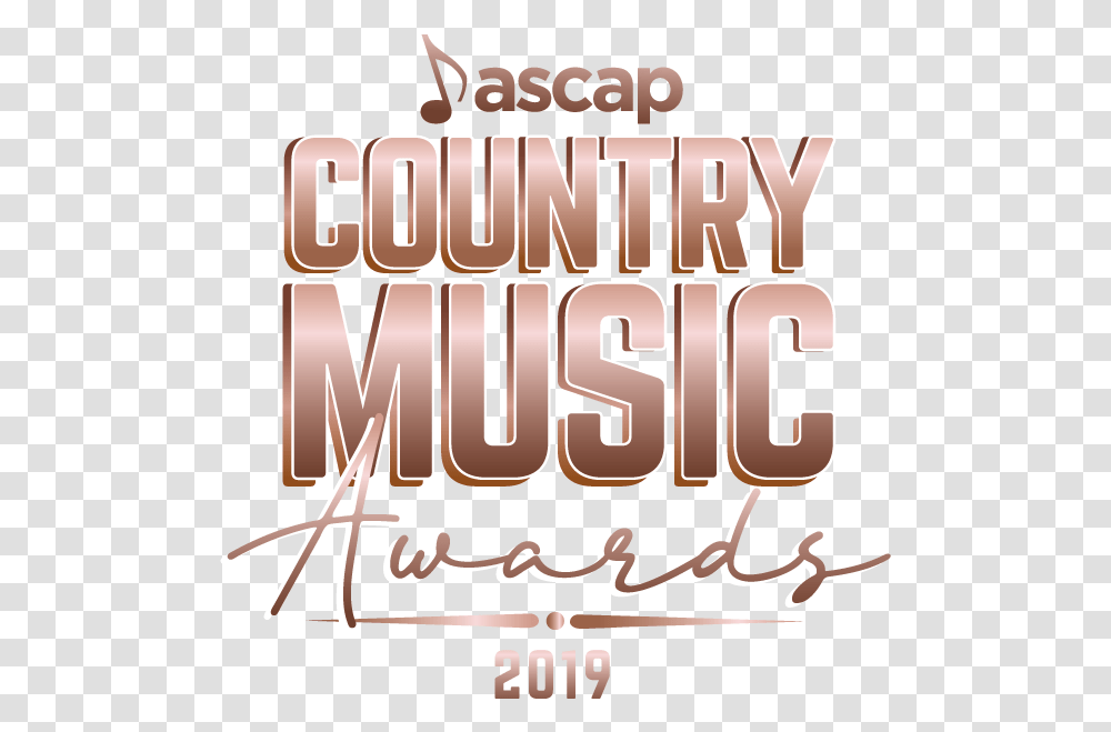 Ascap Country Music Awards 2019 Poster, Text, Alphabet, Label, Word Transparent Png