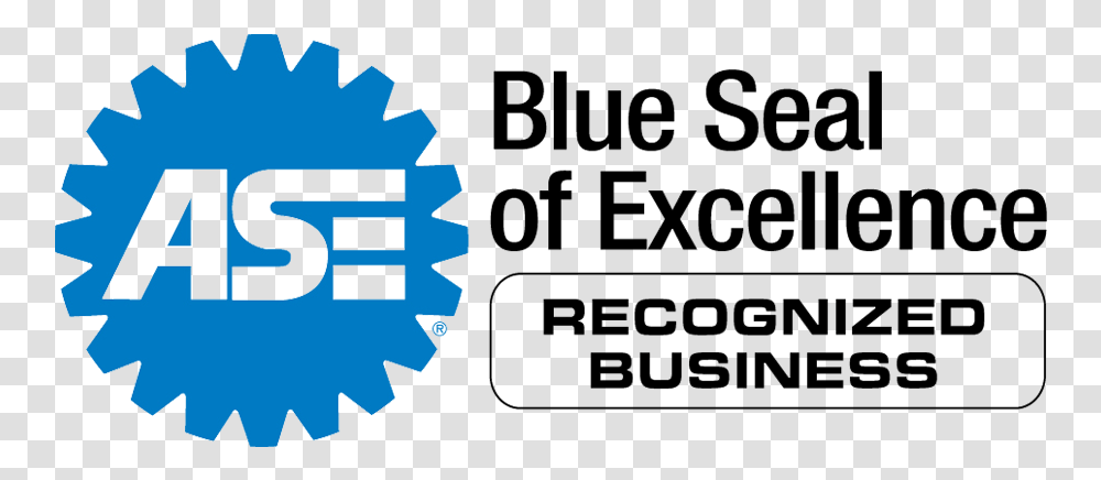 Ase Blue Seal Of Excellence Recognized Business Ase Certified, Logo, Trademark, Machine Transparent Png