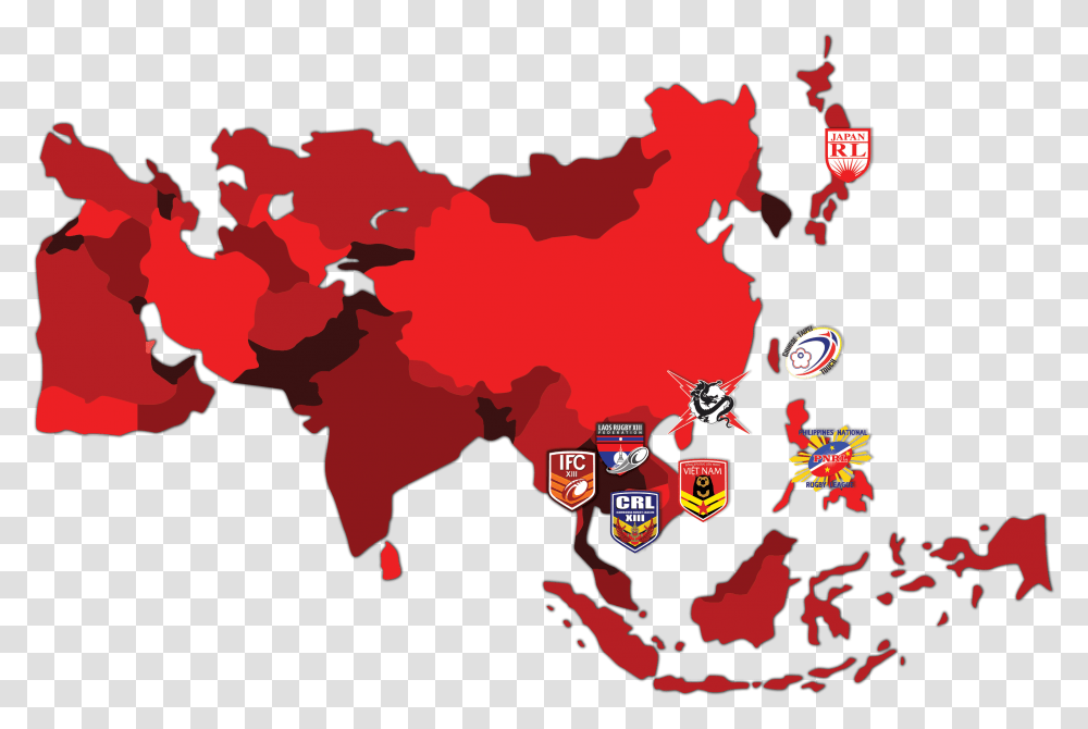 Asean Rugby League Association Members Asia, Map, Diagram, Plot Transparent Png