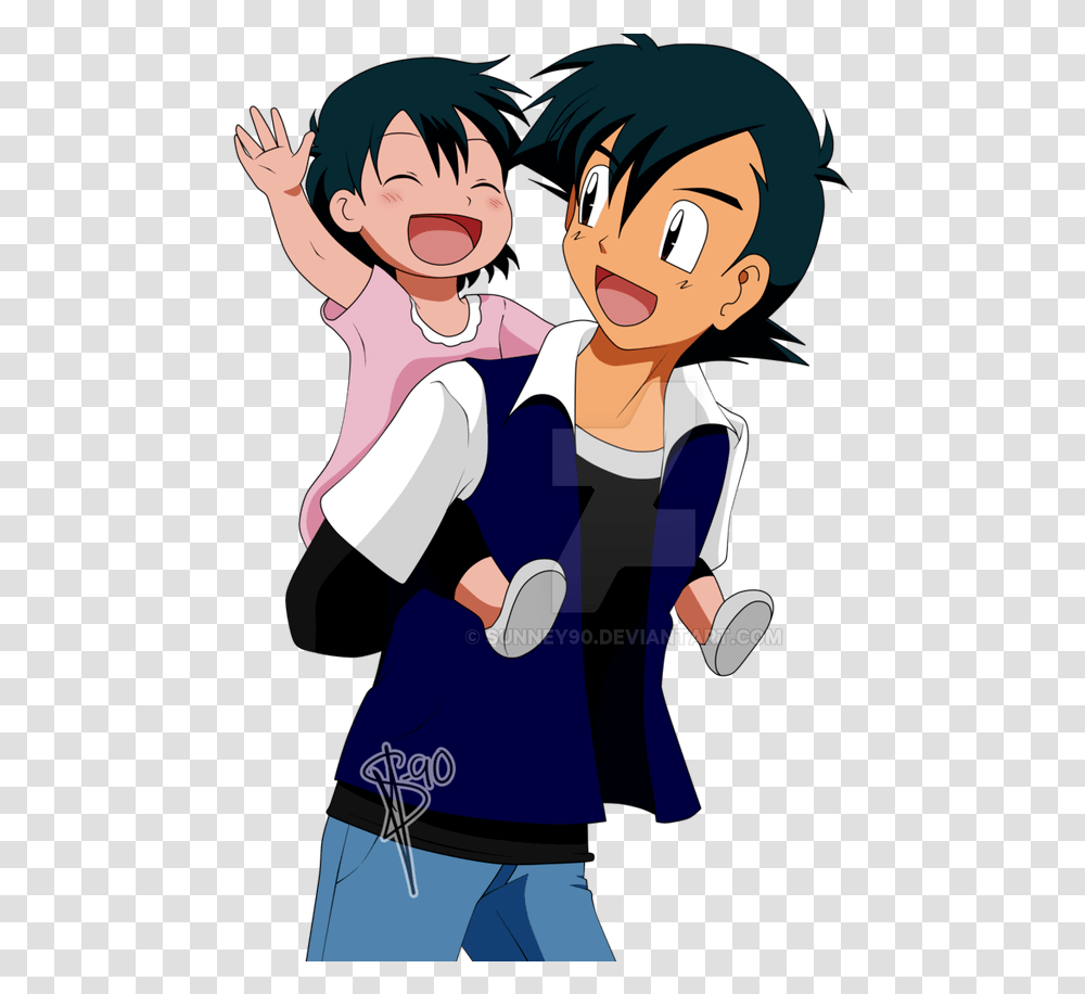 Ash And Alyson Cartoon Characters As Parents, Person, Human, Sport, Worker Transparent Png