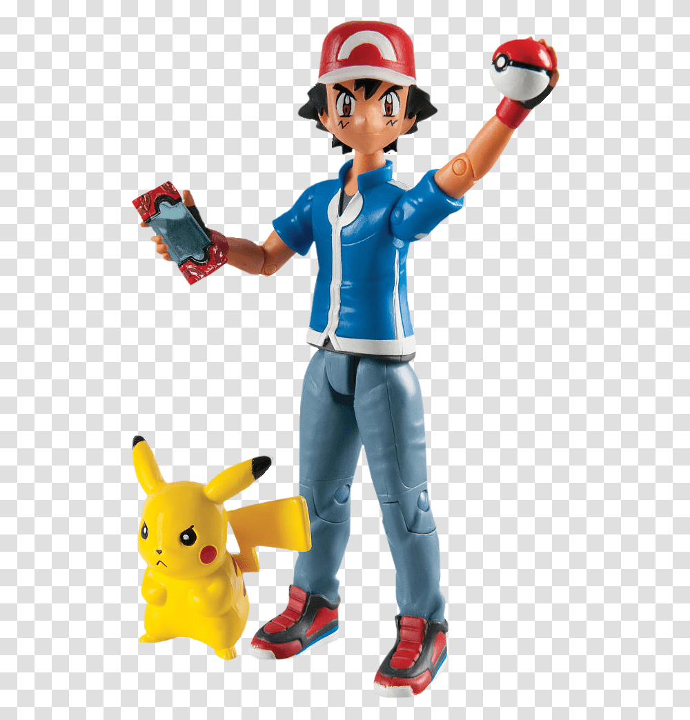 Ash And Pikachu Action 5 Figure Set Ash Action Figure Pokemon, Figurine, Helmet, Apparel Transparent Png