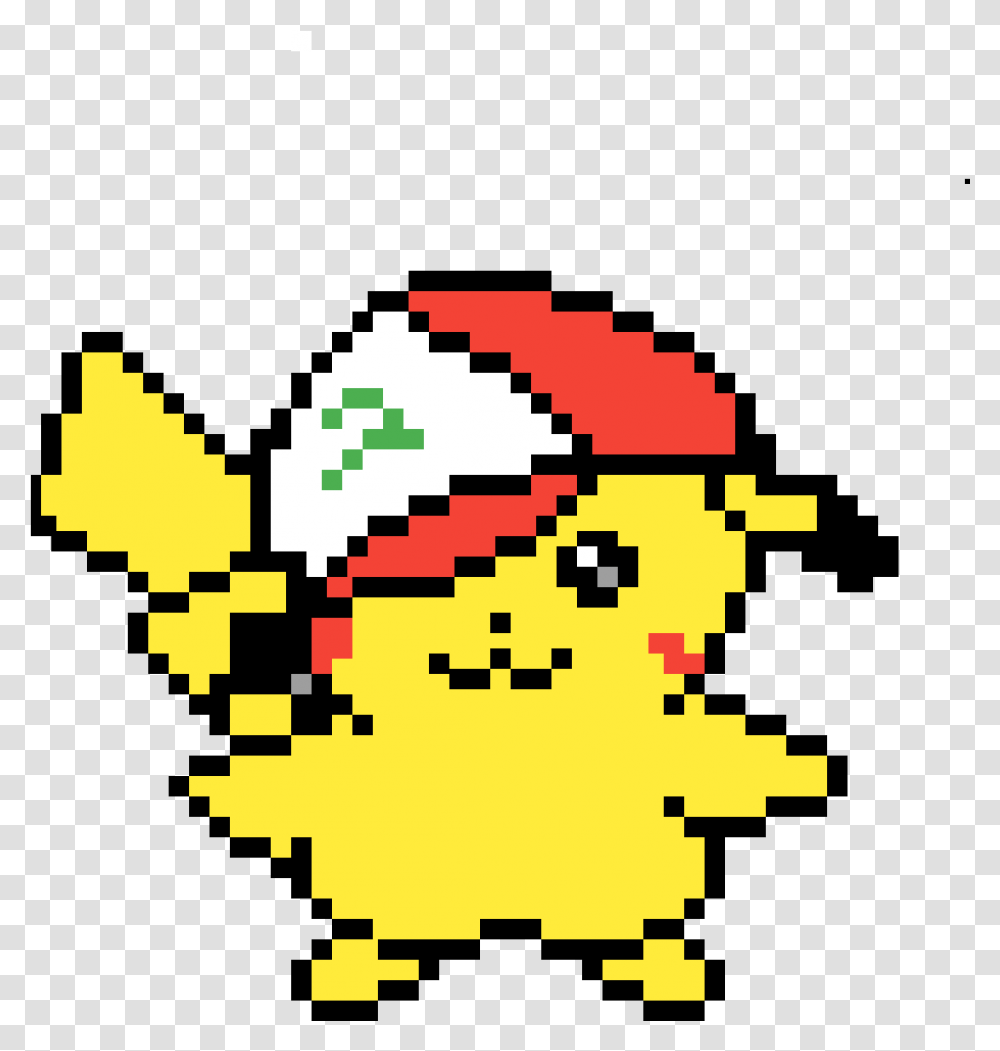 Ash Hat Pikachu Pikachu With Hat Pixel Art, Pac Man Transparent Png