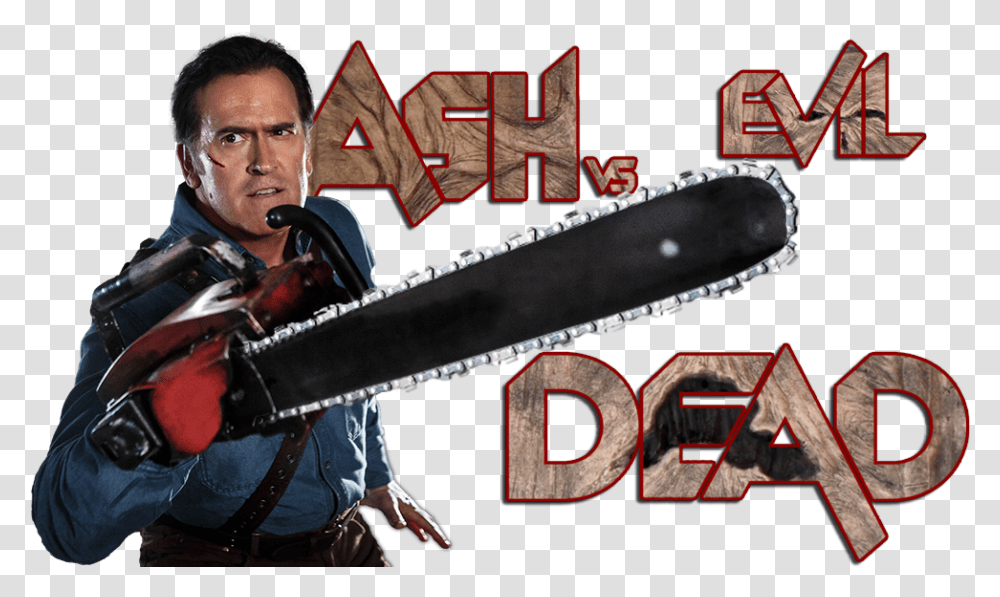 Ash Vs Evil Dead, Person, Human, Tool, Chain Saw Transparent Png