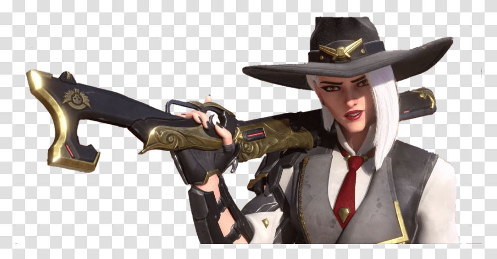 Ashe Overwatch Fanarts Fotoedit New Hero Overwatch Ashe, Hat, Gun, Weapon Transparent Png