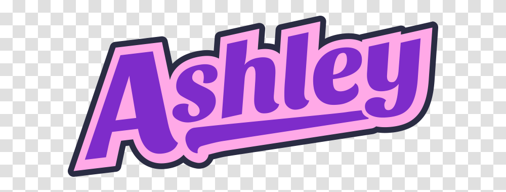 Ashley Retro Name Sign Graphic Design, Purple, Label, Word Transparent Png