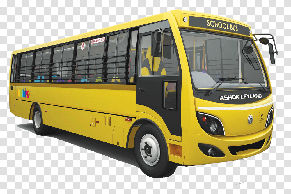 Ashok Leyland School Bus, Vehicle, Transportation, Minibus, Van Transparent Png