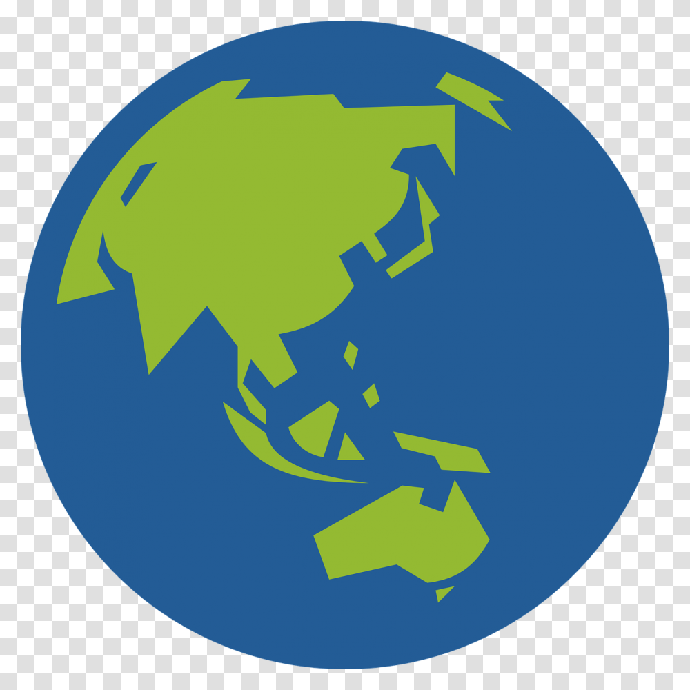 Asia Australia Earth Free Picture World Icon Gif, Outer Space, Astronomy, Universe, Planet Transparent Png