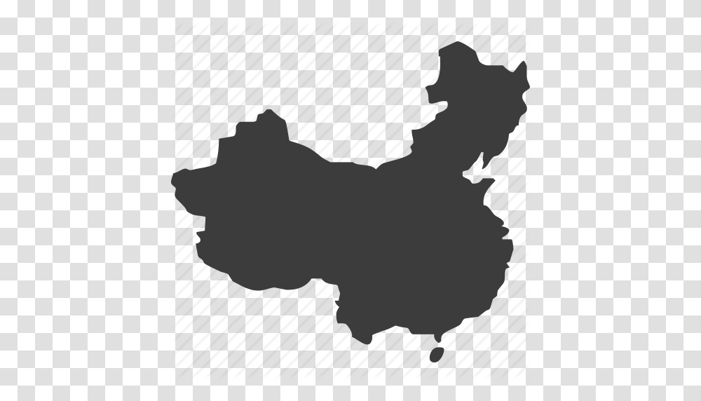 Asia China Countries Country Location Map Icon, Silhouette, Animal, Piano, Bird Transparent Png
