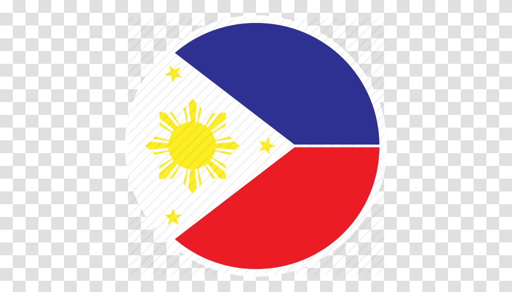 Asia Country Flag Nation Philippines Round Icon, Label, Logo Transparent Png