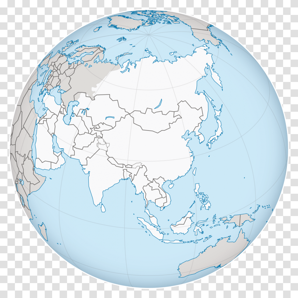 Asia On The Globe Asia Map, Outer Space, Astronomy, Universe, Planet Transparent Png