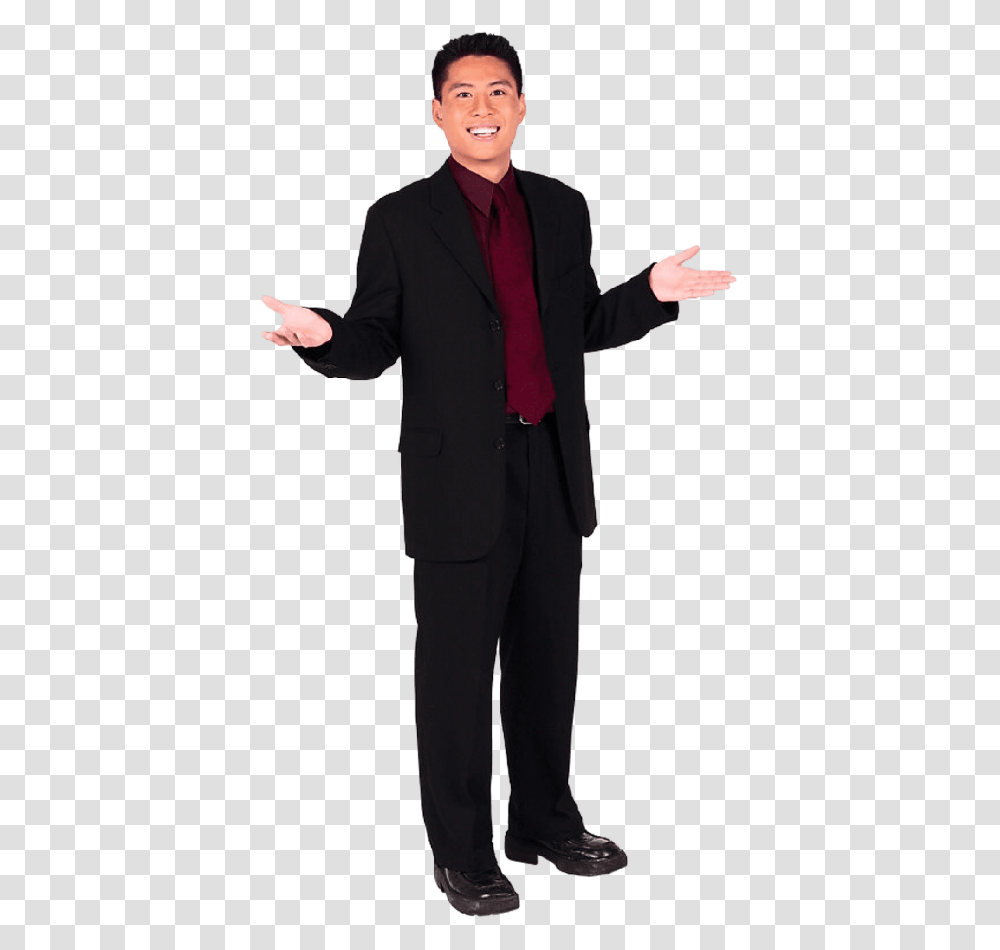 Asian Buisnessman Standing, Suit, Overcoat, Tie Transparent Png