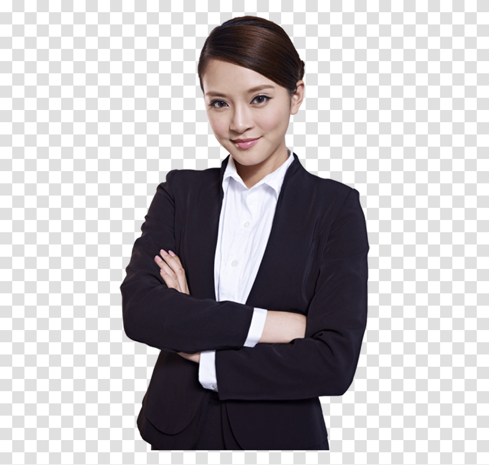 Asian Business Woman, Person, Suit, Overcoat Transparent Png
