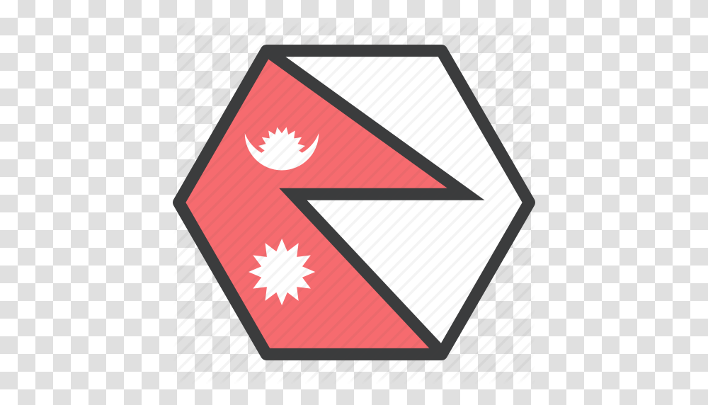 Asian Country Flag Nepal Nepali Icon, Triangle, Rug Transparent Png