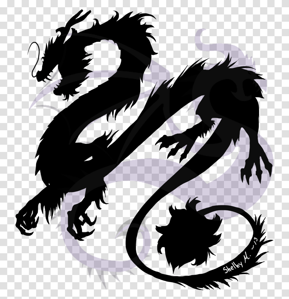 Asian Dragon Shadow Chinese Dragon, Floral Design, Pattern Transparent Png